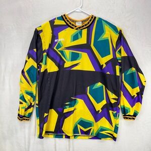 Vtg Score American Soccer Long Sleeve  Football Jersey Adult XL Abstract Print